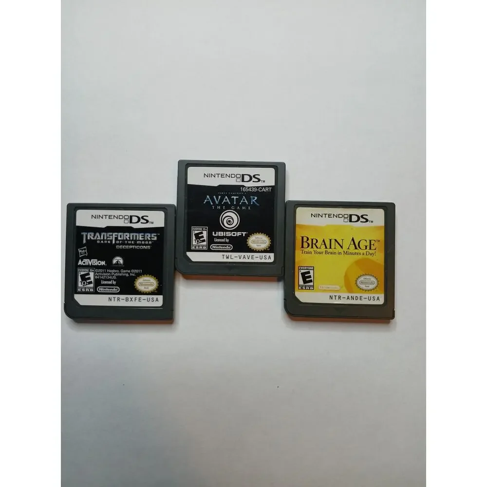 Nintendo DS Brain Age, Transformers, Avatar 3 pack
